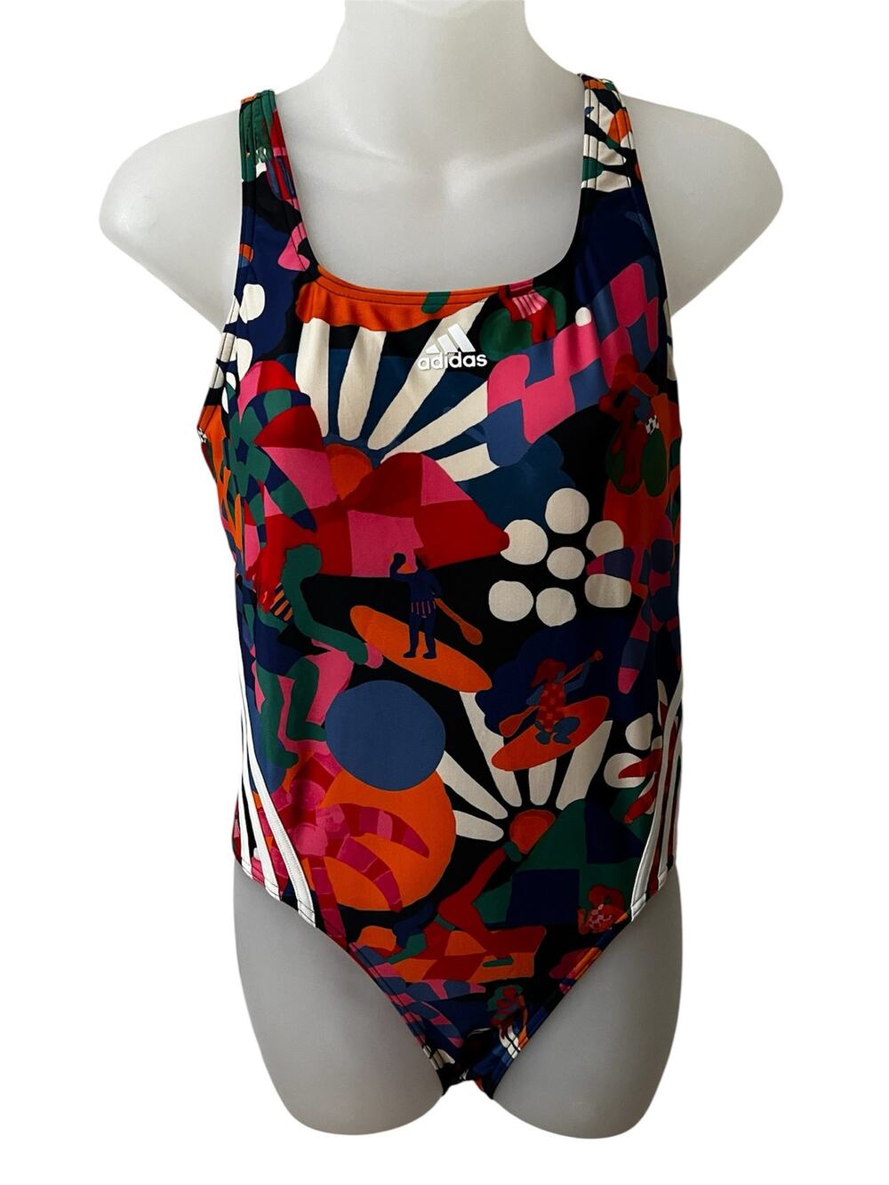 Adidas Farm Rio Multicolor Abstract Print One-Piece Swimsuit 12